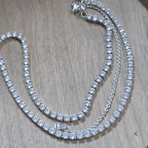 Pandora Silver Clear Crystal Tennis Necklace